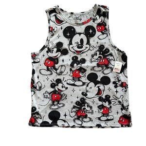 Disney Mickey Mouse Juniors Tank Top Size XL (15/17) Gray Classic Womens NWT